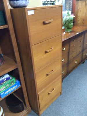 Danish 4 Drawer File Cabinet
