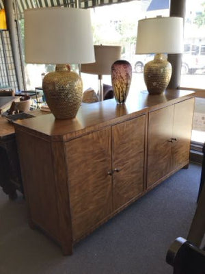 Thomasville 4 Door Sideboard French Deco Style Burlwood Cabinet