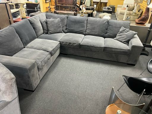 Metro Decor 2 Piece Jasper Charcoal Fabric Sectional