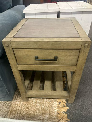 Pottery Barn Rustic Stone Top Nightstand