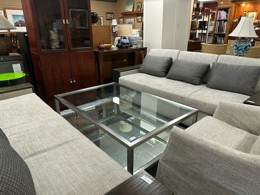 A. Alexander Mirrored Shelf Coffee Table