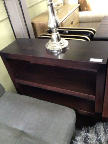 Gently Used Modern Two Shelf Bookcase in Dark Wood