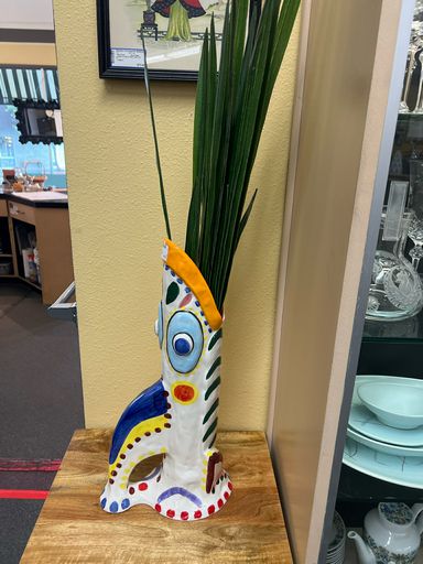 Handcrafted Ceramic Fish Vase  Unique Art Pottery Decor