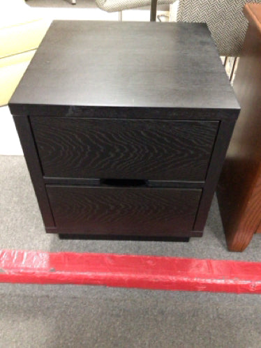 LIGNA 2 Drawer Nightstand in Black Wood