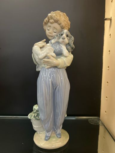 Lladró Boy with Sick Dog Porcelain Collectible Figurine