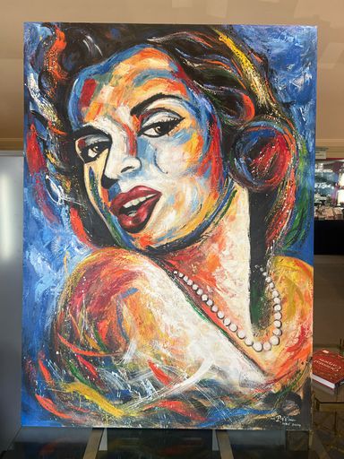 Marilyn Monroe Signed Frameless Painting for Iconic Style