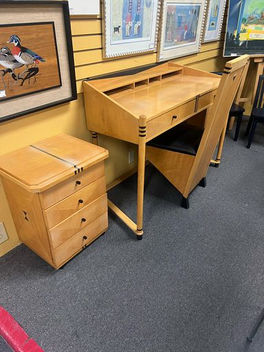 Masterly of Milan Art Deco Desk with Chair Elegant Design