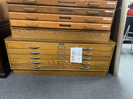 Mayline Oak Blueprint File Cabinet
