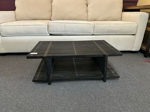 Modern Black Slat Coffee Table