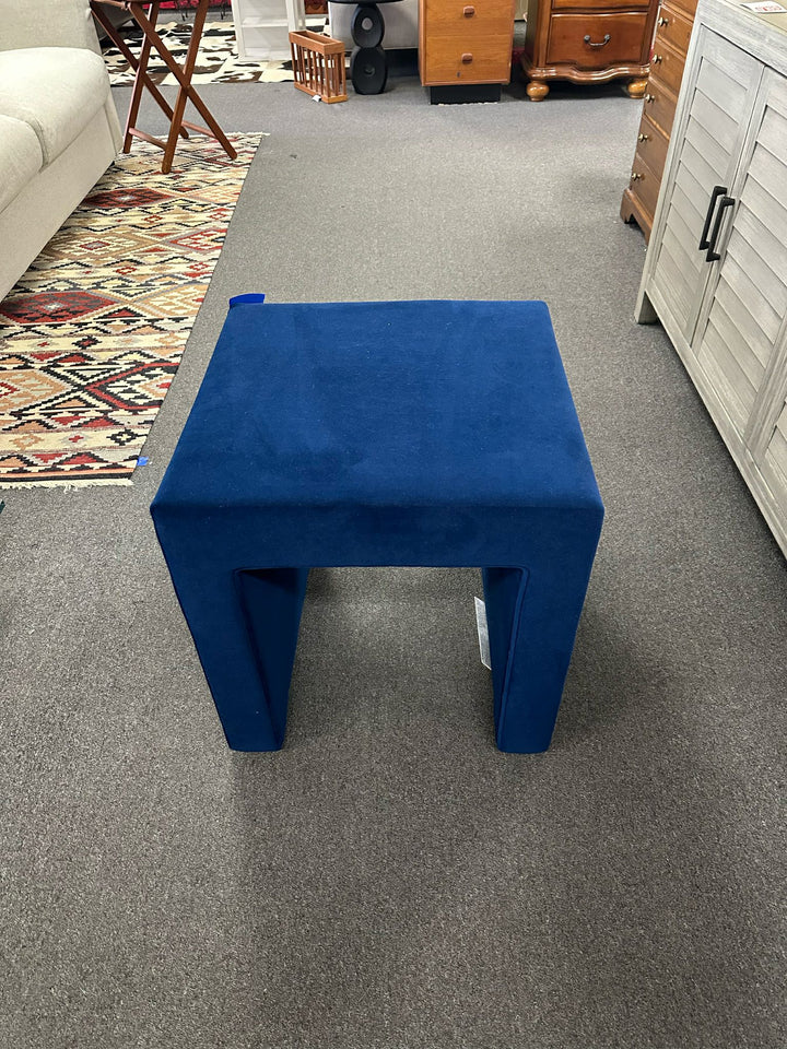 Modern D.V. KAP Ottoman Bench in Vibrant Blue Velvet