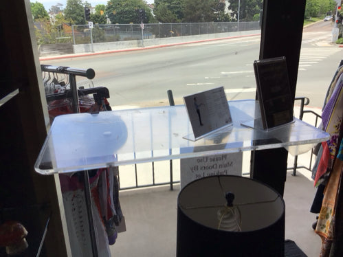 Modern Desk View Computer Shelf in Lucite