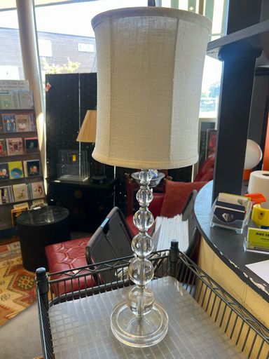 Modern Table Lamp w/ Art Deco Vibes in Clear Acrylic