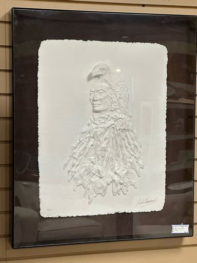Paper Eagle Art in Lucite Frame by Carlo Wahlbeck