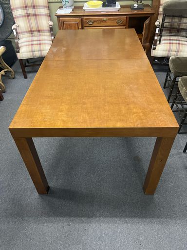 Parsons Wood Dining Table with One Extra Leaf Extension