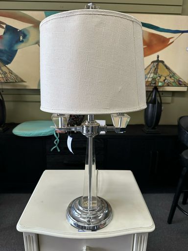 Quoizel Clear Glass & Chrome Table Lamp