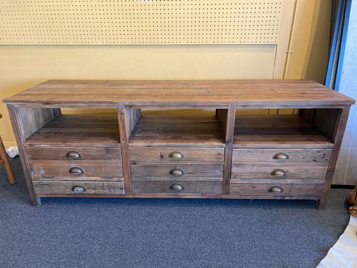 Rustic Storage Compartment Media Center