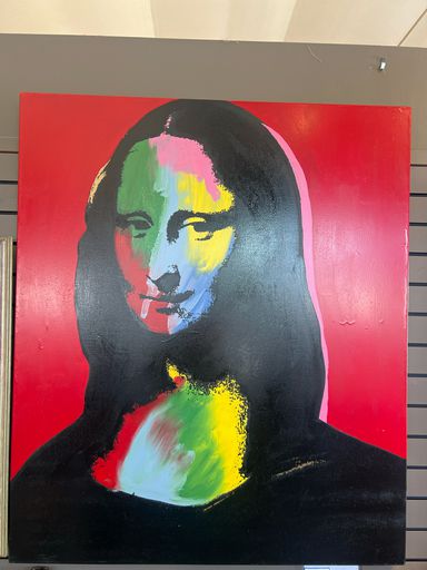 Stunning Steve Kaufman Mona Lisa Art Painting Silkscreen