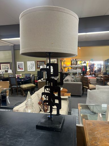 Table Lamp w/ Abstract Gray Metal Base