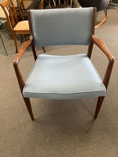 Teak Newly Upholstered Mid Century Style Chair
