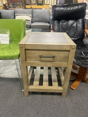Pottery Barn Rustic Stone Top Nightstand