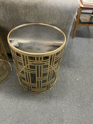 Modern Gold Metal End Table