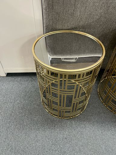 Modern Gold Metal End Table