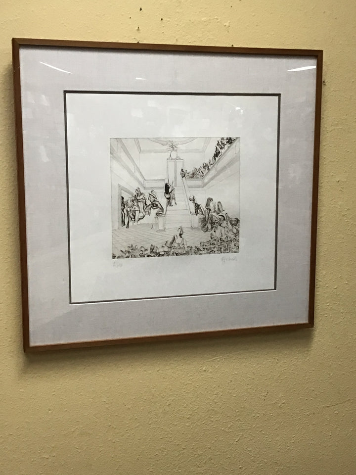 Mid Century Modern Signed Lithograph Art Titled 