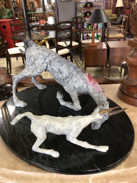 Unsigned Unicorn Tragedy Sculpture